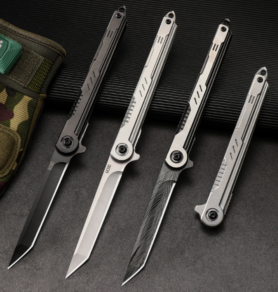 SMKD140 Lionwolves Spring Assisted Opening Outdoor Folding Knife Survival Tactical Knife Hunting Knife Pocket Knives