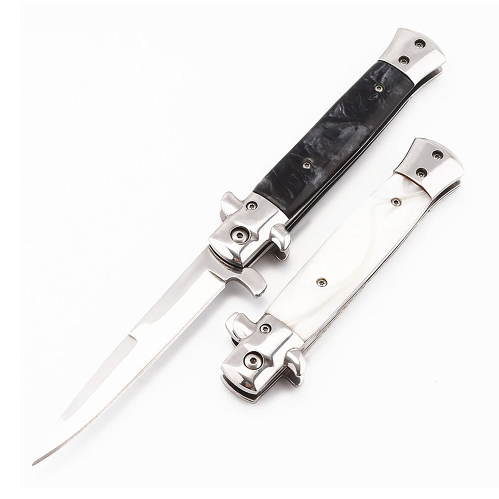 SMKD219 6/12PC Lionwolves Spring Assisted Opening Outdoor Folding Knife Survival Tactical Knife Hunting Knife Pocket Knives
