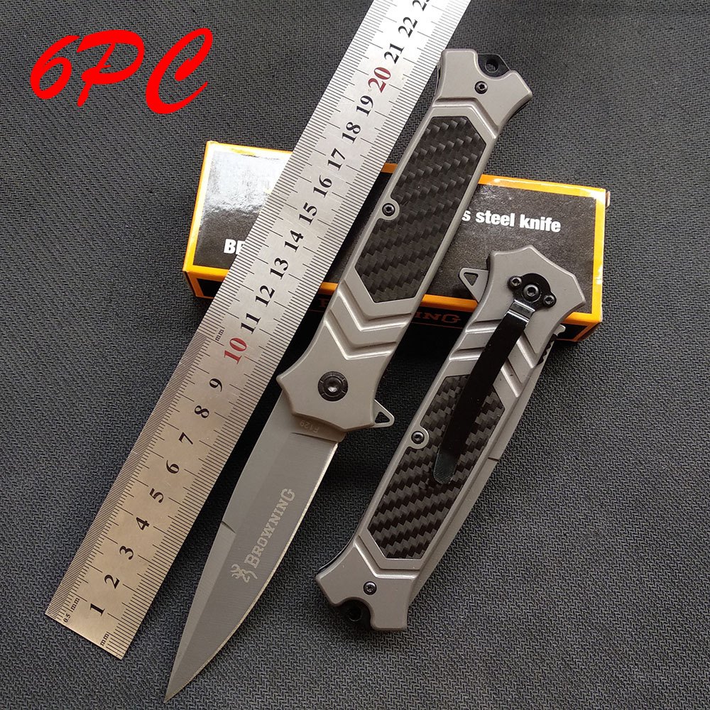 SMKD224 6/12PC Browning Spring Assisted Opening Outdoor Folding Knife Survival Tactical Knife Hunting Knife Pocket Knives