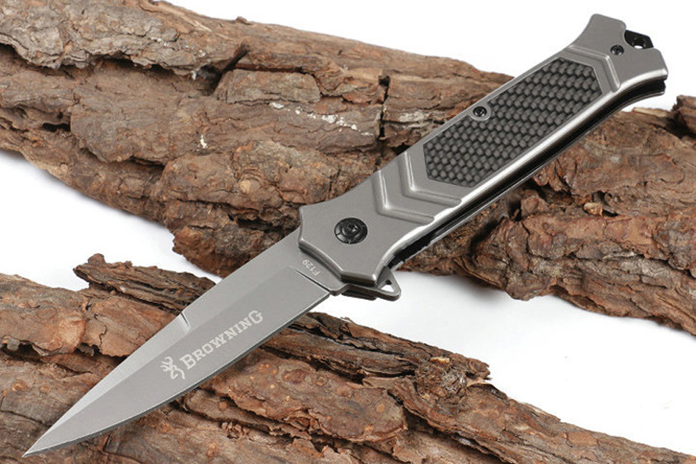 SMKD224 6/12PC Browning Spring Assisted Opening Outdoor Folding Knife Survival Tactical Knife Hunting Knife Pocket Knives