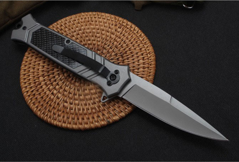 SMKD224 6/12PC Browning Spring Assisted Opening Outdoor Folding Knife Survival Tactical Knife Hunting Knife Pocket Knives