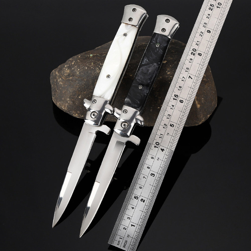 SMKD219 6/12PC Lionwolves Spring Assisted Opening Outdoor Folding Knife Survival Tactical Knife Hunting Knife Pocket Knives