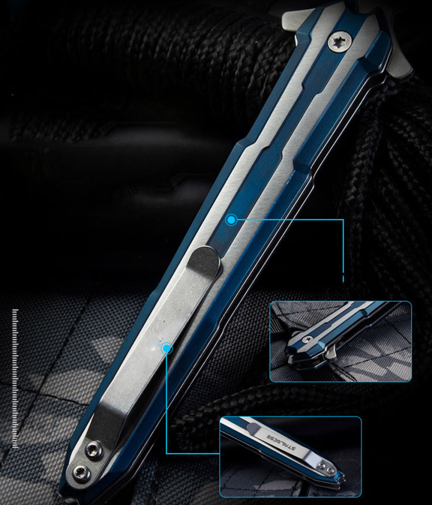 SMKD227 Lionwolves Spring Assisted Opening Outdoor Folding Knife Survival Tactical Knife Hunting Knife Pocket Knives