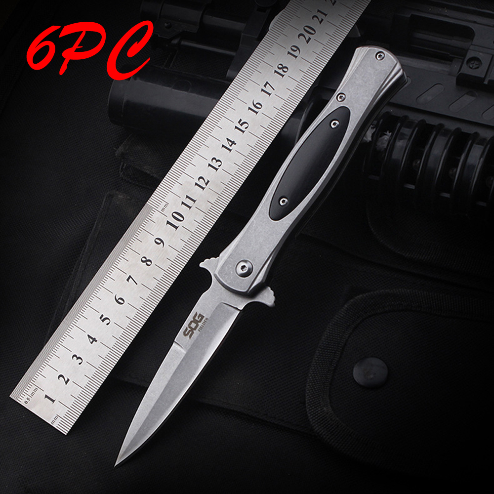SMKD231 6/12PC Lionwolves Spring Assisted Opening Outdoor Folding Knife Survival Tactical Knife Hunting Knife Pocket Knives