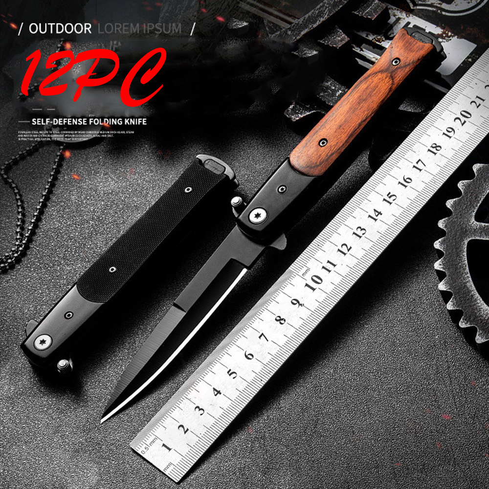 SMKD230 Lionwolves Spring Assisted Opening Outdoor Folding Knife Survival Tactical Knife Hunting Knife Pocket Knives