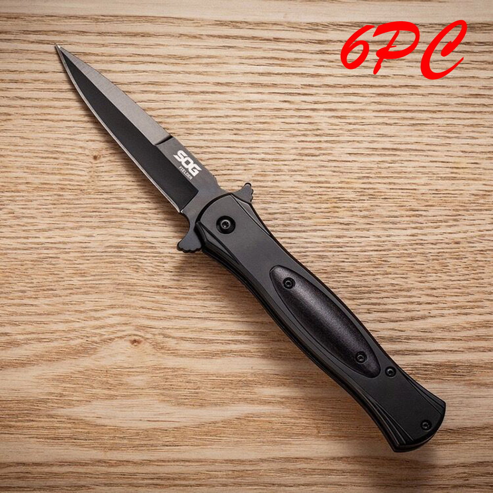 SMKD231 6/12PC Lionwolves Spring Assisted Opening Outdoor Folding Knife Survival Tactical Knife Hunting Knife Pocket Knives
