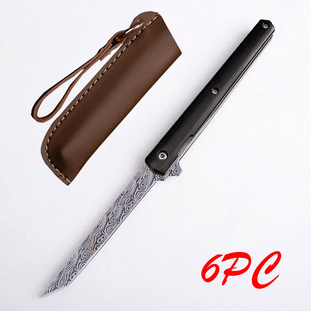SMKD232 6/12PC Lionwolves Spring Assisted Opening Outdoor Folding Knife Survival Tactical Knife Hunting Knife Pocket Knives
