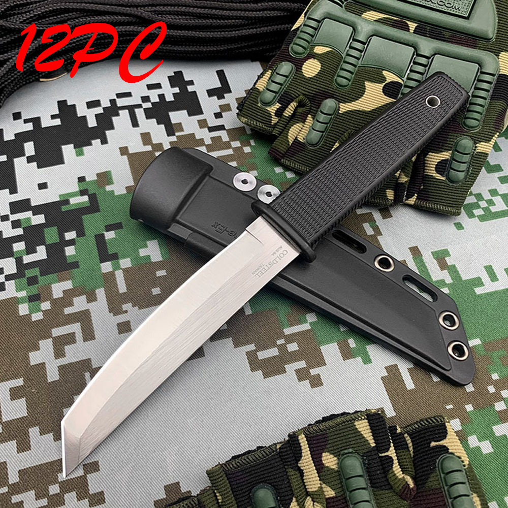SMKD239-WS/BS 6/12PC Cold Steel Fixed Blade Knife Outdoor Survival Tactical Knife Hunting Knife Pocket Knives With Sheath