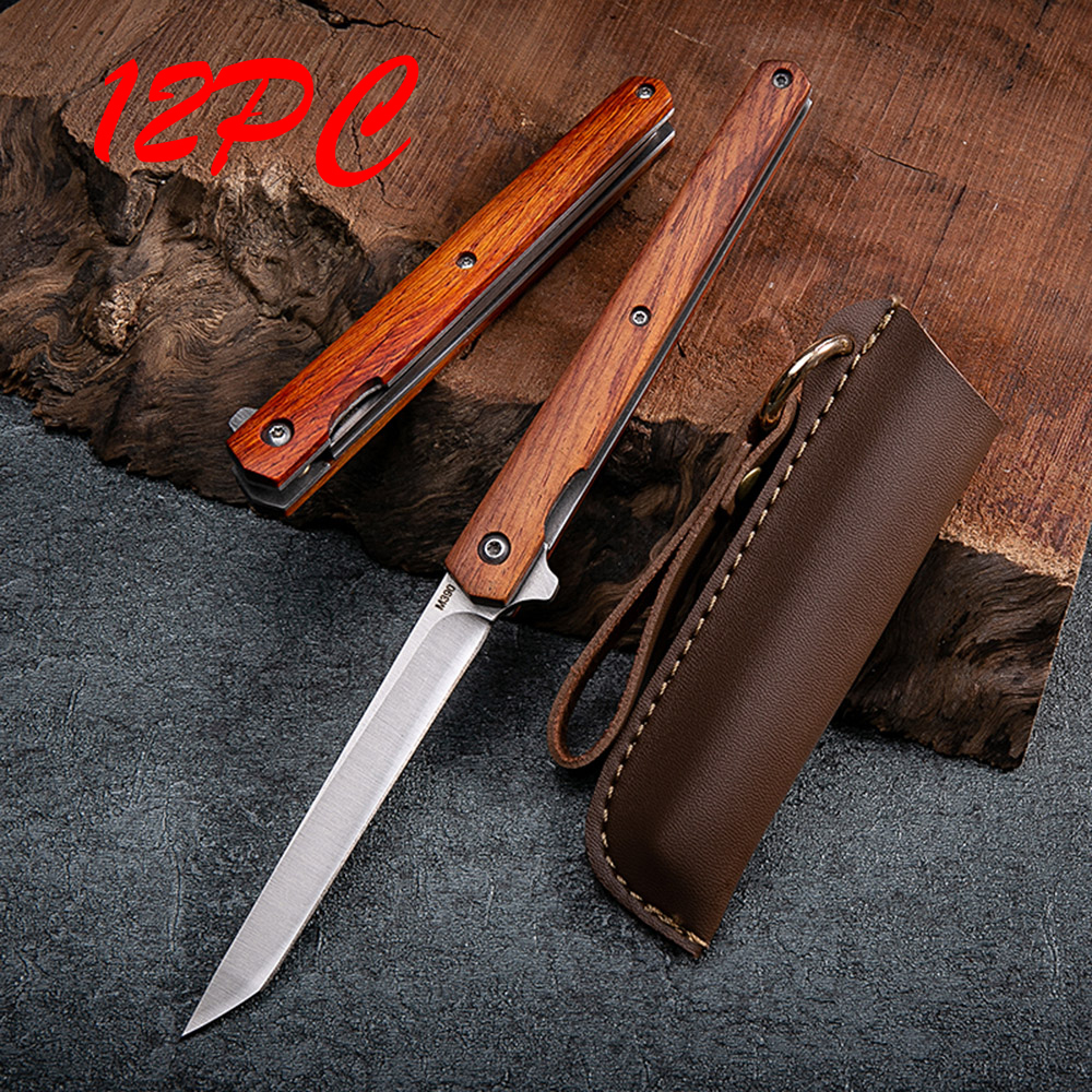 SMKD232 6/12PC Lionwolves Spring Assisted Opening Outdoor Folding Knife Survival Tactical Knife Hunting Knife Pocket Knives