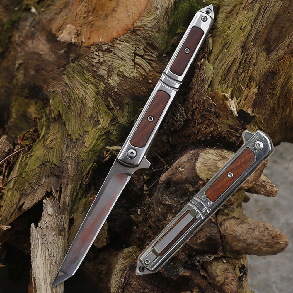 SMKD248 6/12PC Lionwolves Spring Assisted Opening Outdoor Folding Knife Survival Tactical Knife Hunting Knife Pocket Knives