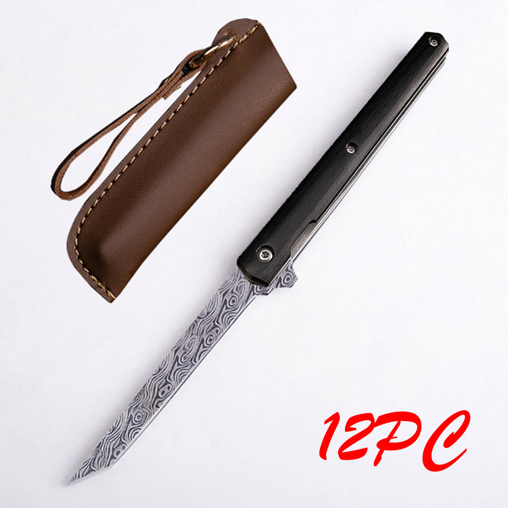 SMKD232 6/12PC Lionwolves Spring Assisted Opening Outdoor Folding Knife Survival Tactical Knife Hunting Knife Pocket Knives
