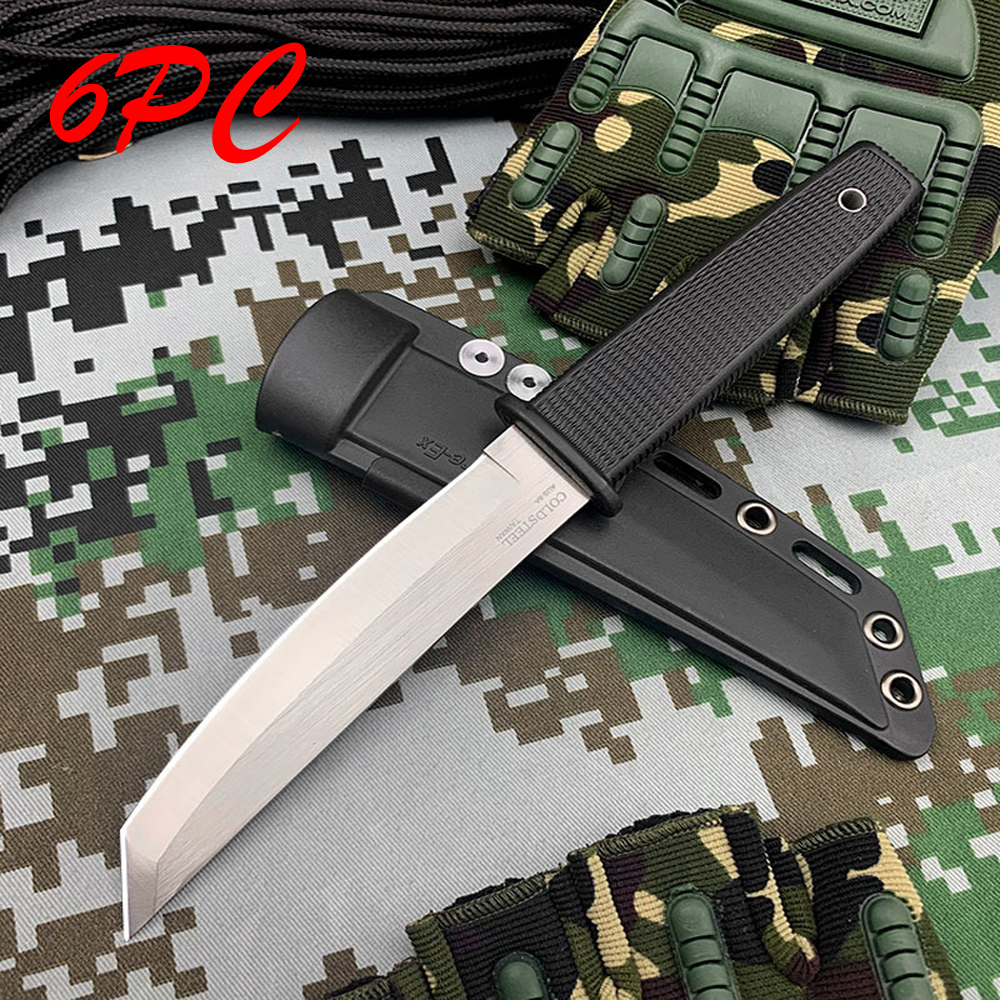 SMKD239-WS/BS 6/12PC Cold Steel Fixed Blade Knife Outdoor Survival Tactical Knife Hunting Knife Pocket Knives With Sheath