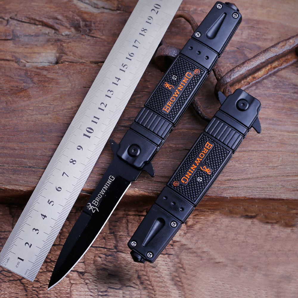 SMKD261 6/12PC Browning Spring Assisted Opening Outdoor Folding Knife Survival Tactical Knife Hunting Knife Pocket Knives
