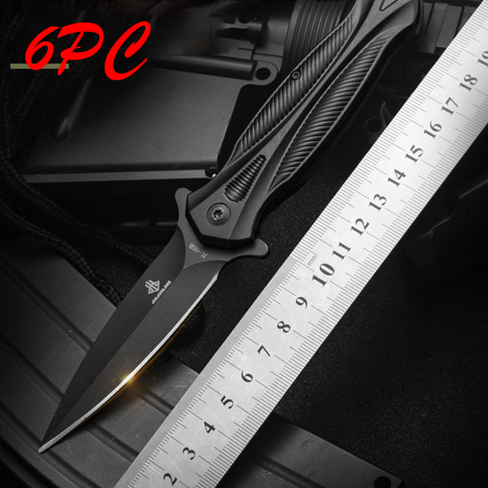 SMKD226 6/12PC Lionwolves Spring Assisted Opening Outdoor Folding Knife Survival Tactical Knife Hunting Knife Pocket Knives