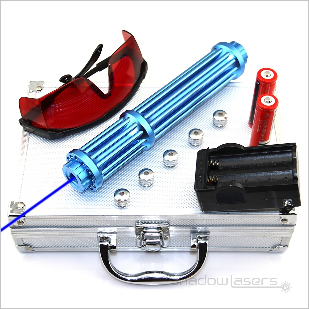 BX3-II-450nm Gatling Adjustable Focus Burning Blue Laser Pointer 1500MW-5000MW