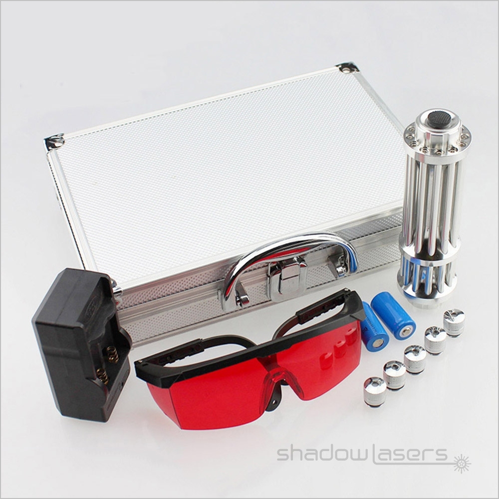 BX3 450nm Gatling Adjustable Focus Burning Blue Laser Pointer 1000MW-3000MW