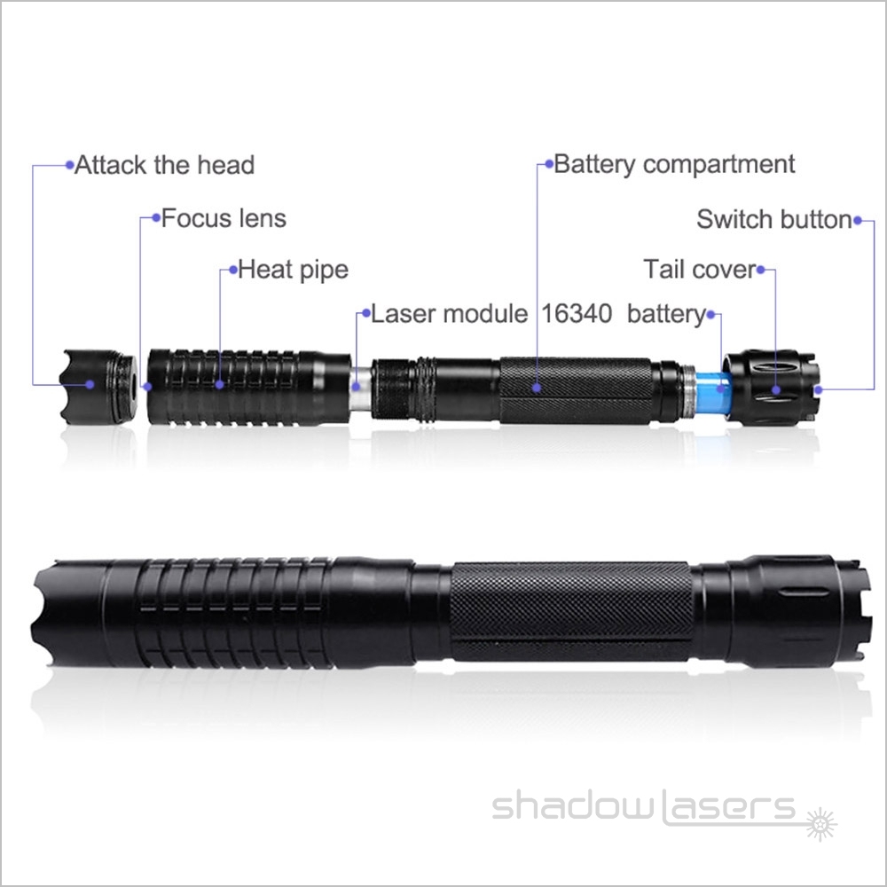 GQ6-520nm THOR M II Adjustable Focus Burning Green Laser Pointer 300MW-500MW