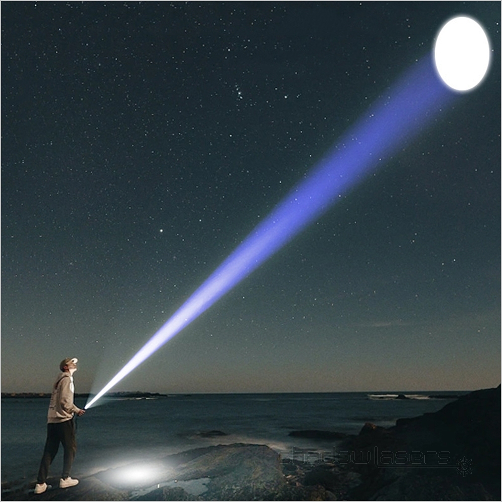 H6-BGR Telescopic Focus 40W 5 Models White Laser LED Flashlight&3 Color Laser Pointers