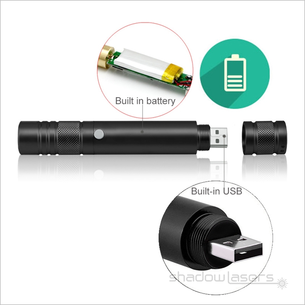 GU6-532nm USB Fixed Focus Green Laser Pointer 50MW