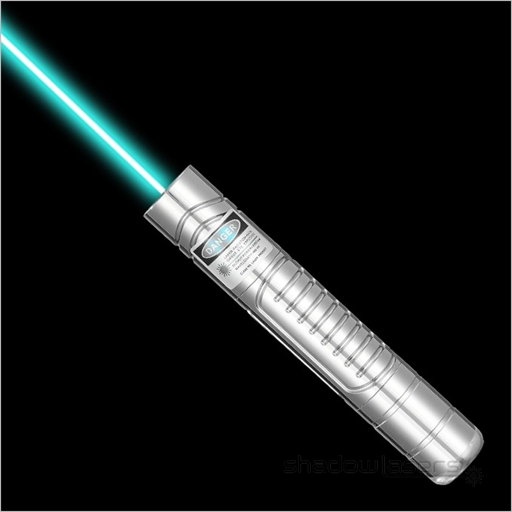 CH1-485nm Adjustable Focus Burning Cyan Laser Pointer 304 Stainless Steel 100MW