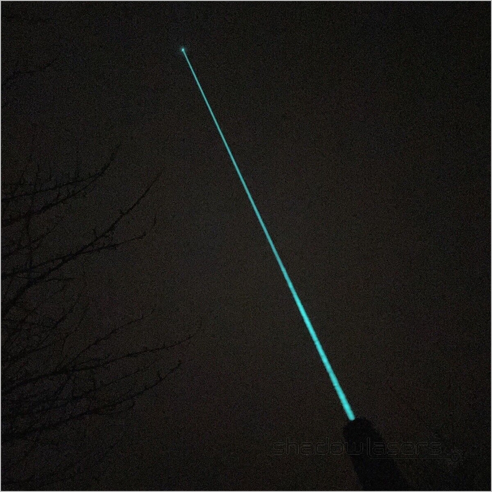 CH1-488nm Adjustable Focus Burning Cyan Laser Pointer 304 Stainless Steel 100MW