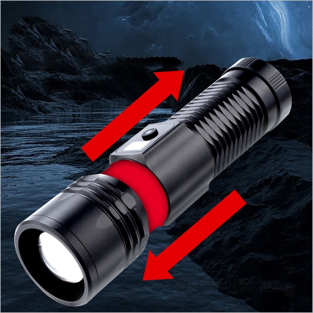 H6-BGR Telescopic Focus 40W 5 Models White Laser LED Flashlight&3 Color Laser Pointers