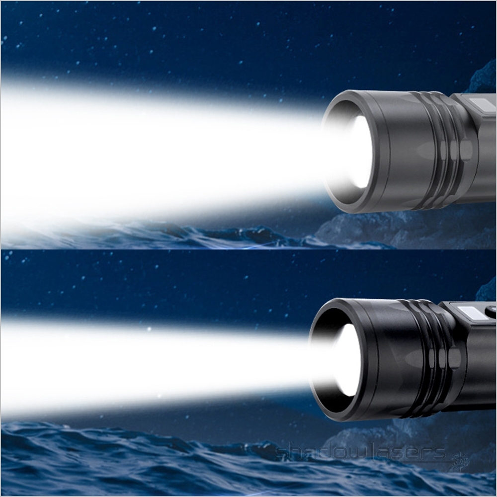 H6-BGR Telescopic Focus 40W 5 Models White Laser LED Flashlight&3 Color Laser Pointers