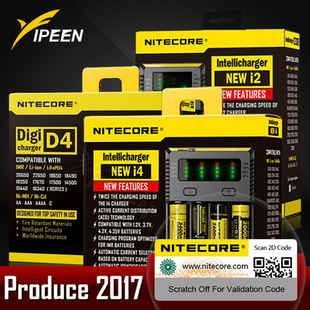 NITECORE New I4 Intelli Charger For 18650 16340 26650 Li-ion & Ni-MH