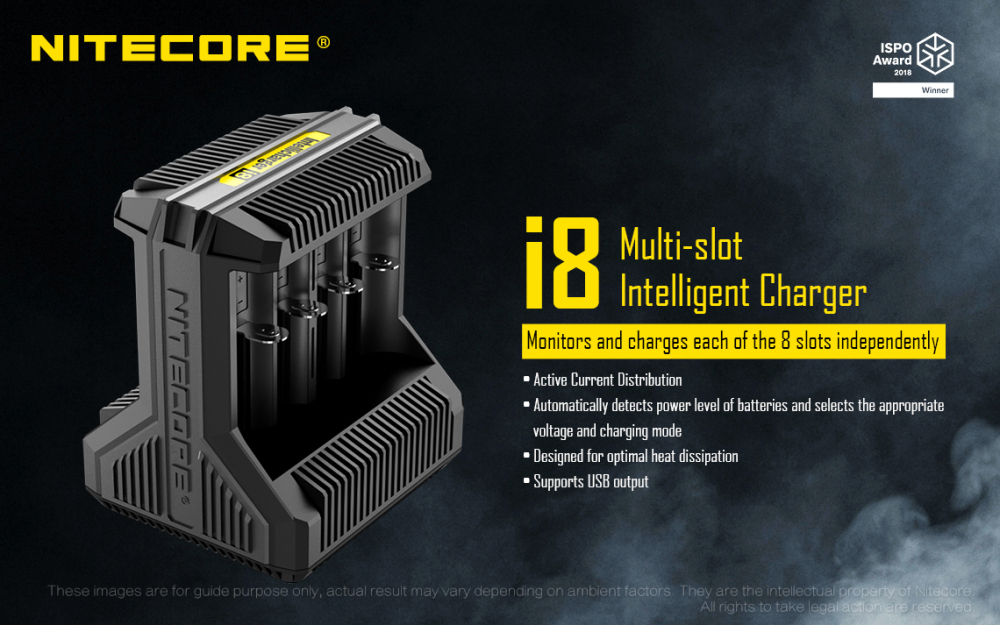 NITECORE I8 Intelli Charger For 18650 16340 26650 Li-ion & Ni-MH