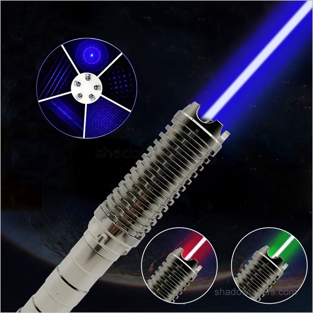 BX9-S 450nm Blue Laser Pointer 100MW Stainless Steel