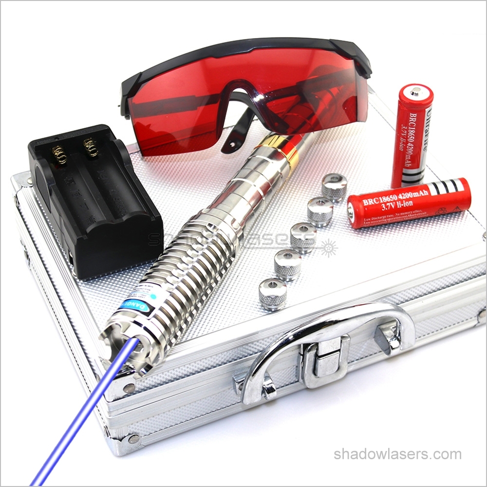 BX9-450nm BURNING Blue Laser Pointer 1500MW-2000MW-3000MW-6000MW Stainless Steel