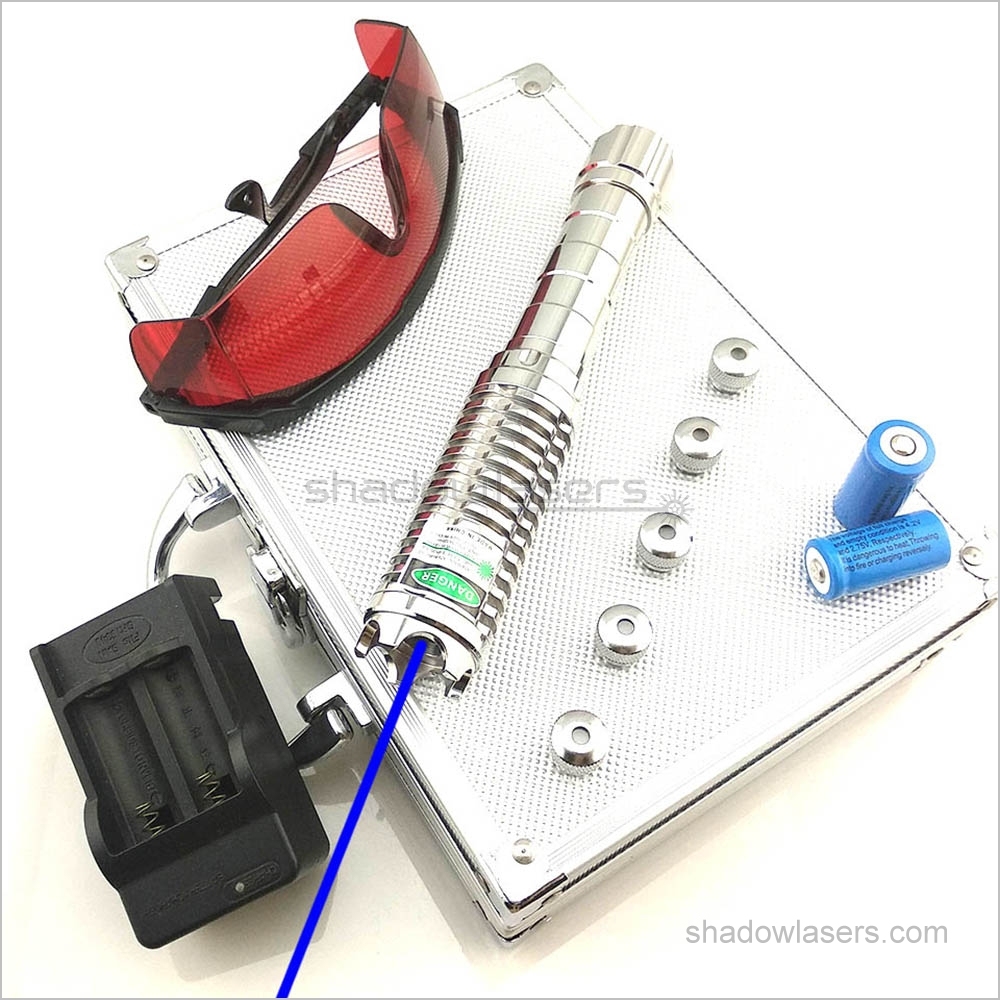 BX9-S 450nm Blue Laser Pointer 100MW Stainless Steel