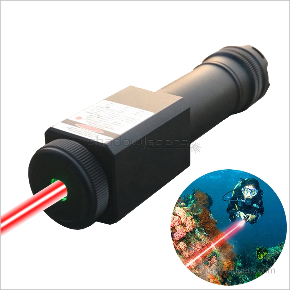 RD7 638nm Waterproof IP7 Red Laser Pointer 1200MW-2100MW Double Beam Under Water 5M