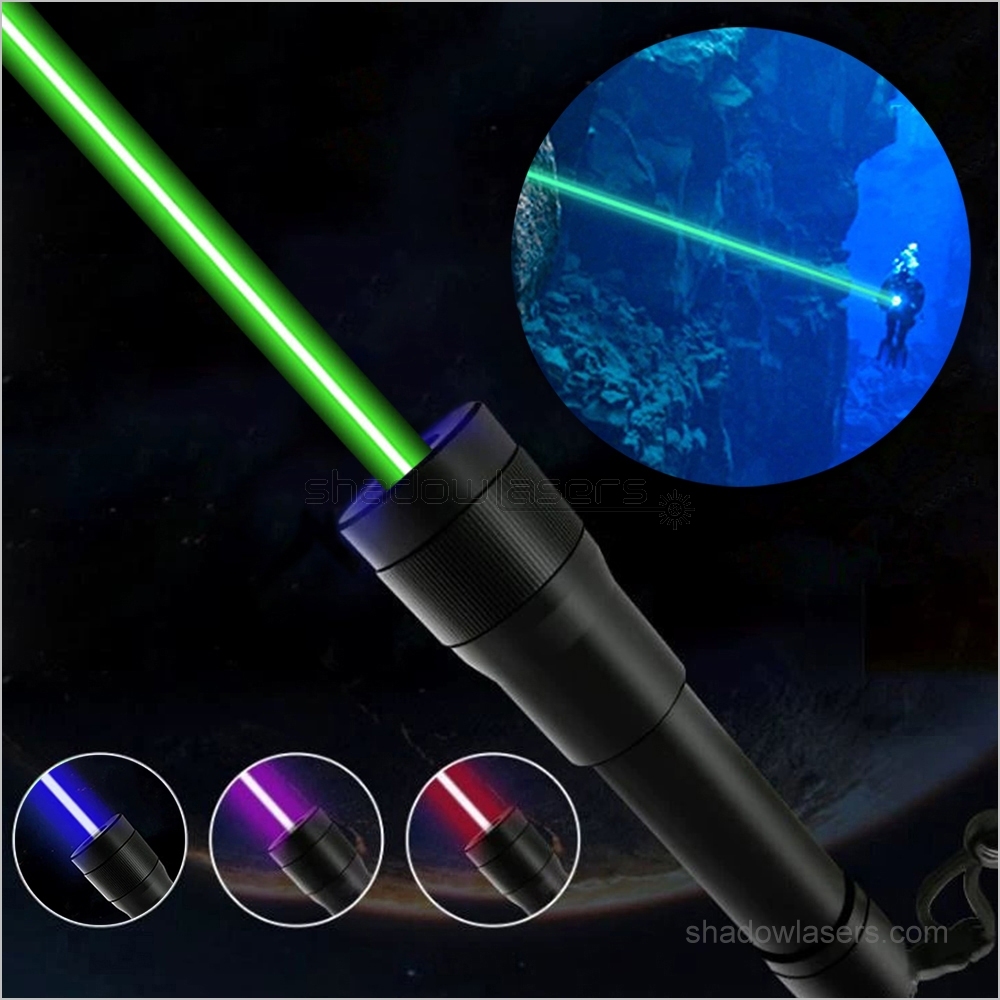 GH5 520nm Waterproof IP7 Green Laser Pointer 100MW Coarse Light Beam Under Water 100M