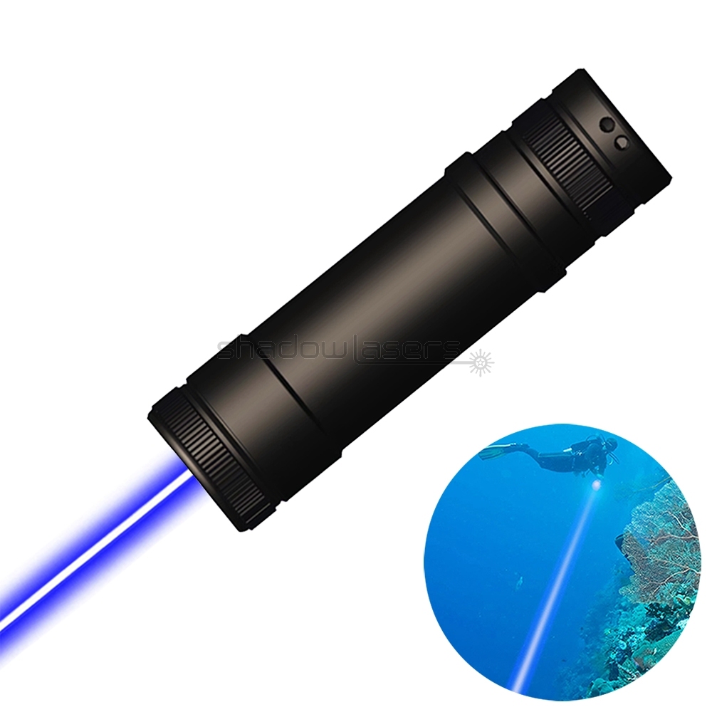 "POSEIDON" BD9 450nm Waterproof Blue Laser Pointer 2W-5 WATT Diving Depth of 1000M