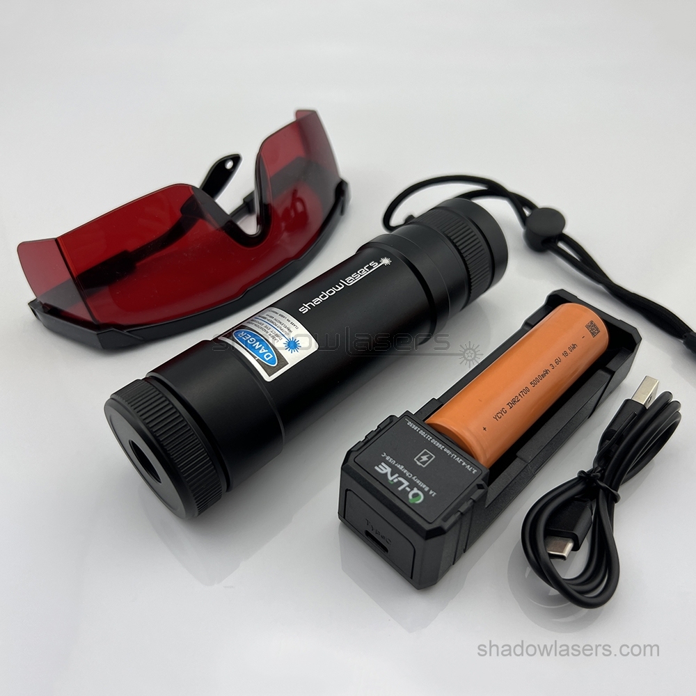 "POSEIDON" BD9 450nm 2W-5W-6W Waterproof BURNING Blue Laser Pointer Diving Depth of 1000M