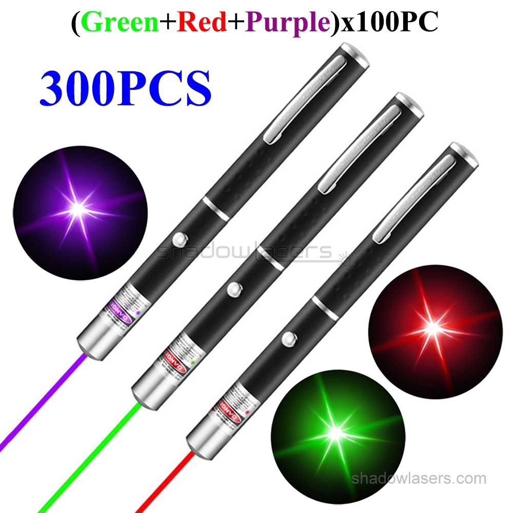 300PCS Wholesale P1 Green Laser Pointer+Red Laser Pen+Purple Laser Beam 5mW Free DHL