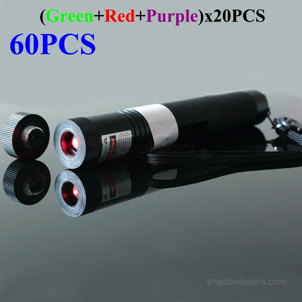 60PC Wholesale S5 1.5W Blue Laser Pointer 100mW Green Laser Pen 200mW Red Laser Torch 100mW Purple Laser Beam Free DHL