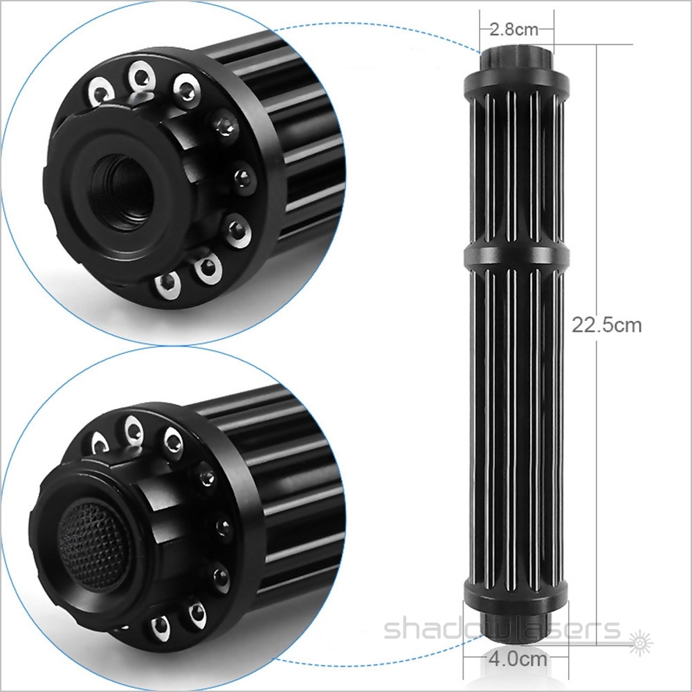 BX3-II-450nm Gatling Adjustable Focus Burning Blue Laser Pointer 1500MW-5000MW