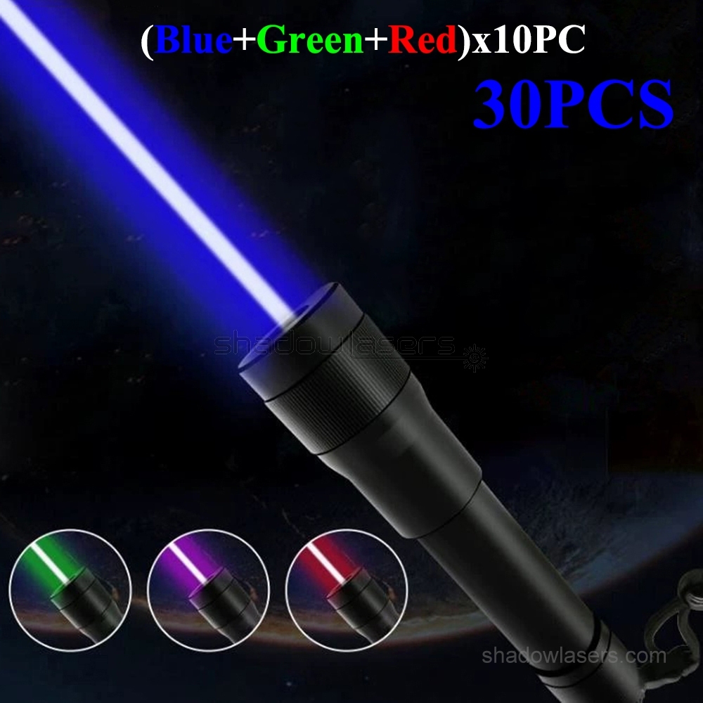 30PC Wholesale H5 1W Waterproof Blue Laser Pointer 100mW Green Laser Torch 200mW Red Laser Pen Free DHL
