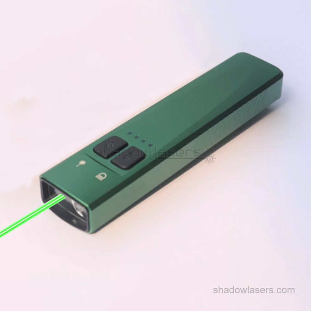 "GENIE" GD1 510nm Green Laser Pointer LED Flashlight 5MW