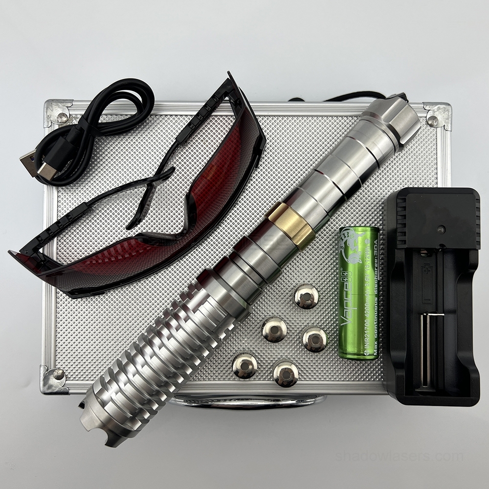 "STRIKER SABER" GW9-DM 525nm 1.2W, 1.6W, 2W BURNING Green Laser Pointer & Double Magnetic Switches & 21700 Battery