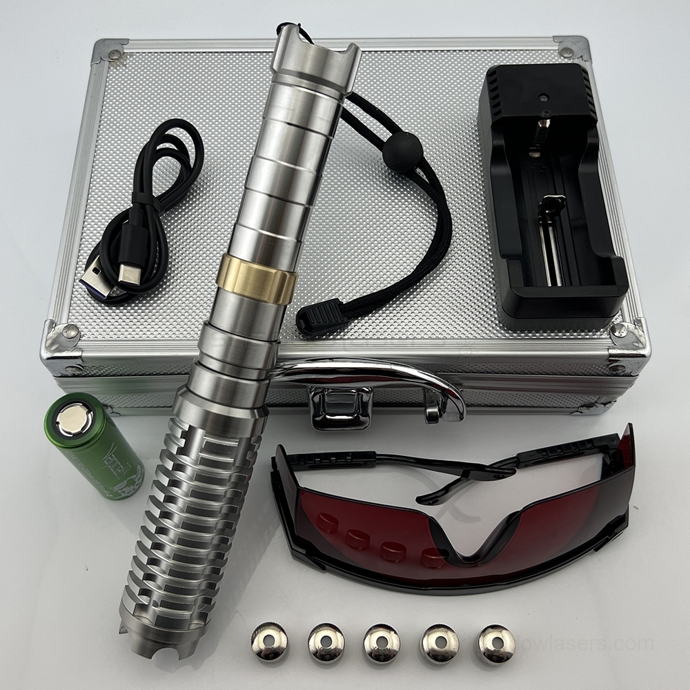 "STRIKER SABER" GW9-DM 525nm 1.2W, 1.6W, 2W BURNING Green Laser Pointer & Double Magnetic Switches & 21700 Battery