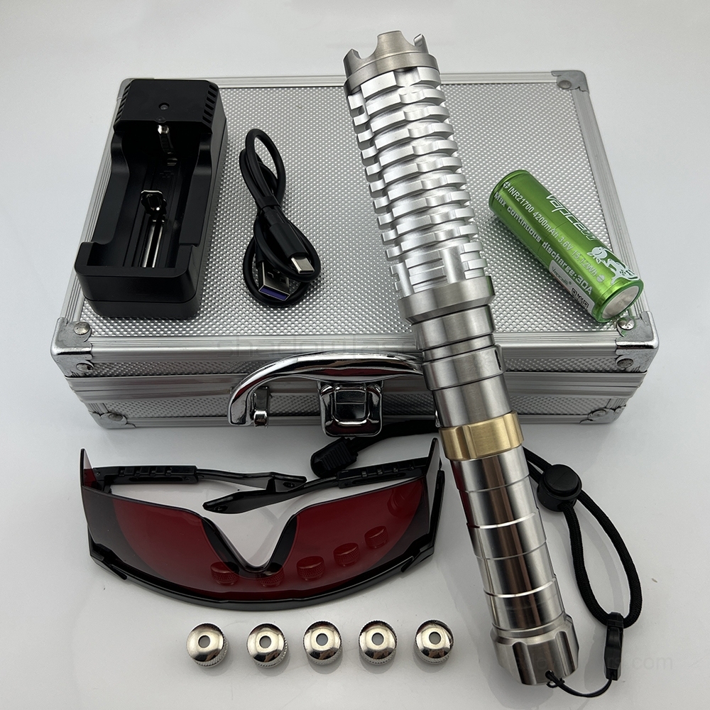 "STRIKER SABER" RW9-DM 638nm 1W, 2W BURNING Red Laser Pointer & Double Magnetic Switches & 21700 Battery