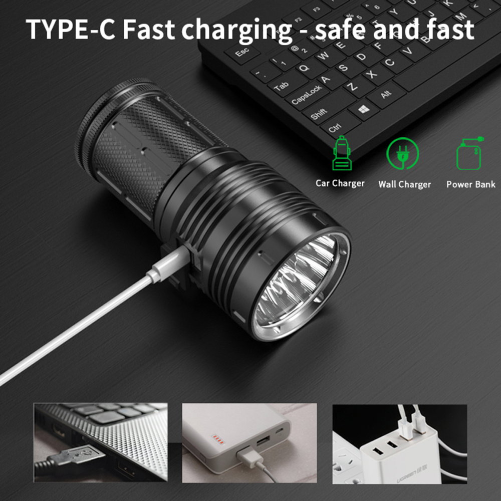 PK18 Flashlight 80W 8000Lumens 18x T6 LED