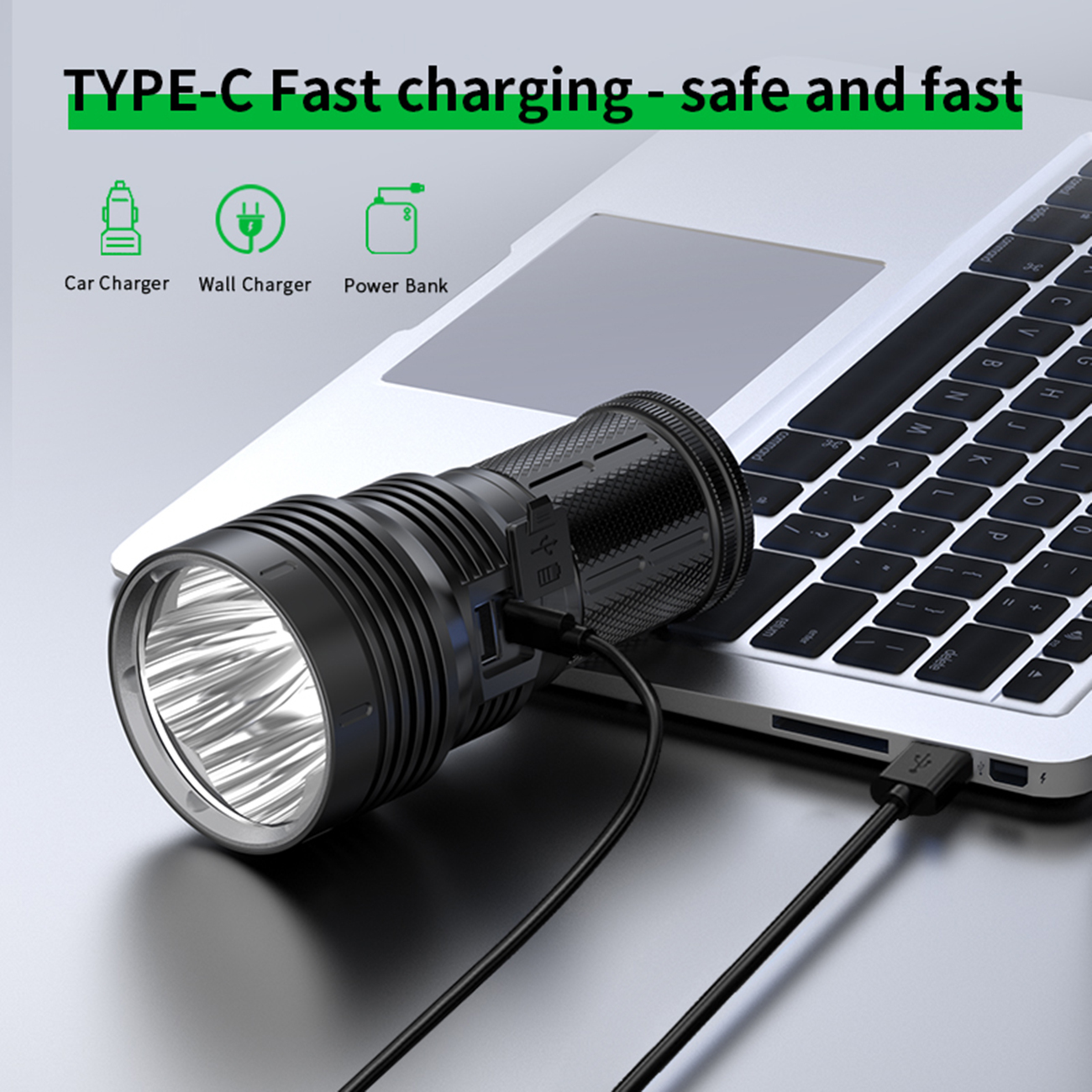 PK40 LED Flashlight 120W 12000Lumens 4x P90 LED