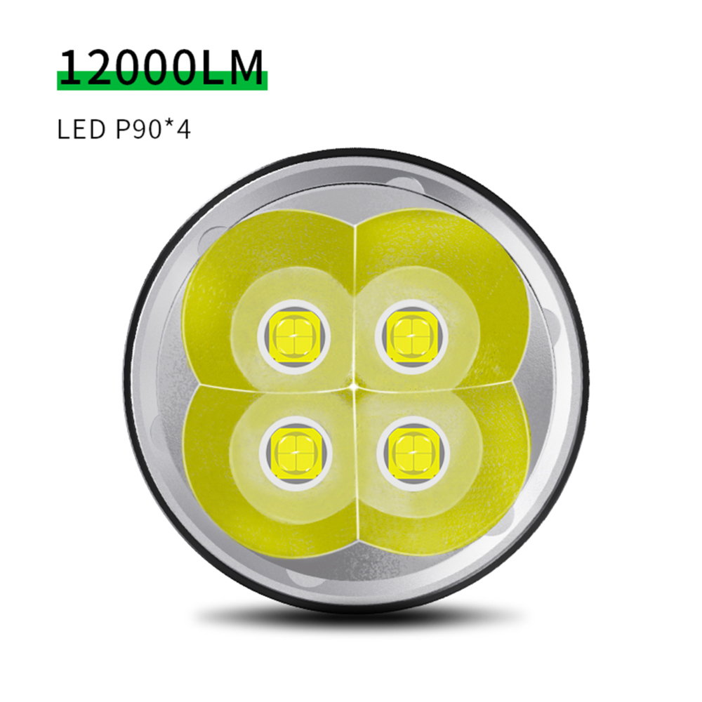 PK40 LED Flashlight 120W 12000Lumens 4x P90 LED