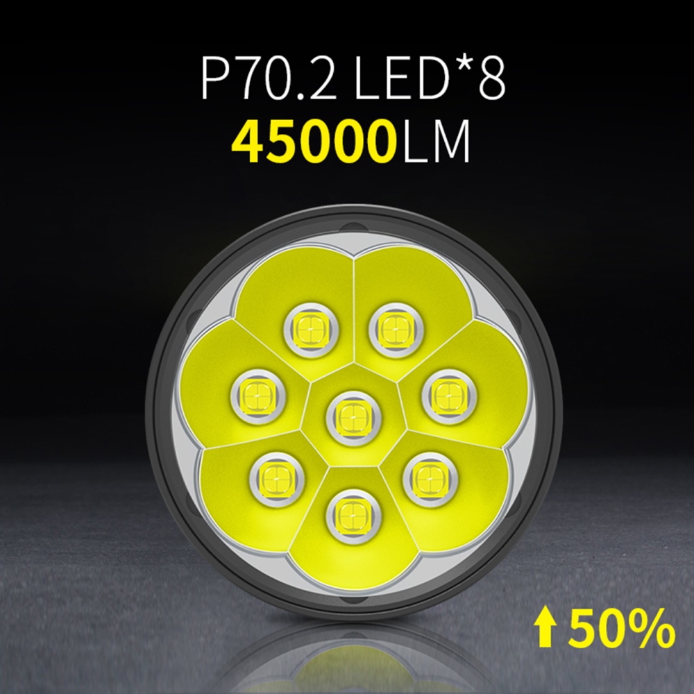 PK80 BURNING Flashlight 240W 45000 Lumens