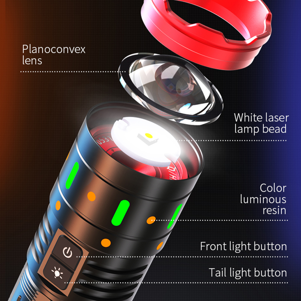 PK13 Zoom White Laser Flashlight Range 1000 Meters