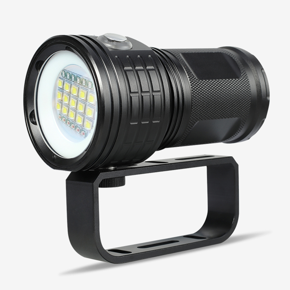 QX27 300W Photography Fill Light Diving Flashlight Red Blue Light IPX8 Diving Depth of 80M